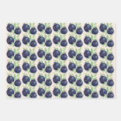 Waterverf met handbeschilderde blauwe bosbessen inpakpapier vel (Voorkant 2)