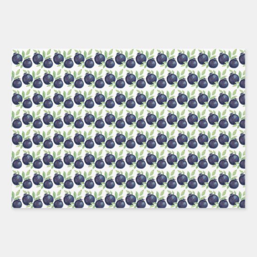 Waterverf met handbeschilderde blauwe bosbessen inpakpapier vel (Voorkant)