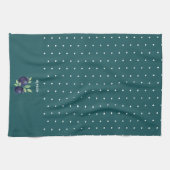 Waterverf met handbeschilderde blauwe bosbessen theedoek (Horizontaal)