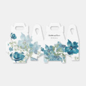Waterverf met handbeschilderde blauwe Floral Fusio Bedankdoosjes (Uitgevouwen)