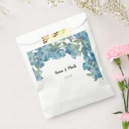 Waterverf met handbeschilderde blauwe Floral Fusio Bedankzakje