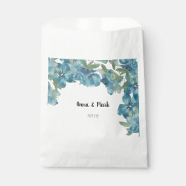 Waterverf met handbeschilderde blauwe Floral Fusio Bedankzakje