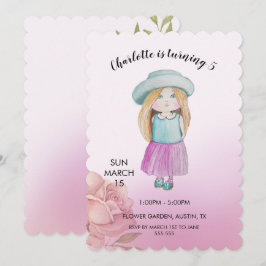 Waterverf met handbeschilderde cute doll feestdagenkaart