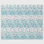 Waterverf met handbeschilderde Cute Doll Monogramm Cadeaupapier (Vlak)