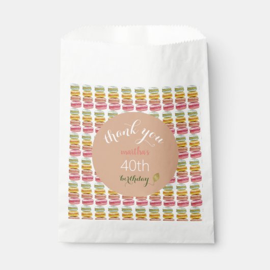 Waterverf met handbeschilderde Franse Macarons Bedankzakje (Voorkant)