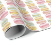 Waterverf met handbeschilderde Franse Macarons Cadeaupapier (Rol Hoek)