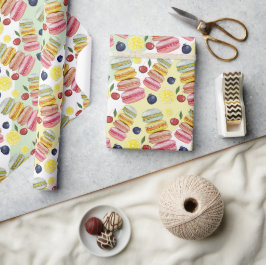 Waterverf met handbeschilderde Franse Macarons Cadeaupapier