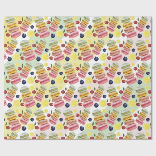 Waterverf met handbeschilderde Franse Macarons Cadeaupapier (Vlak)