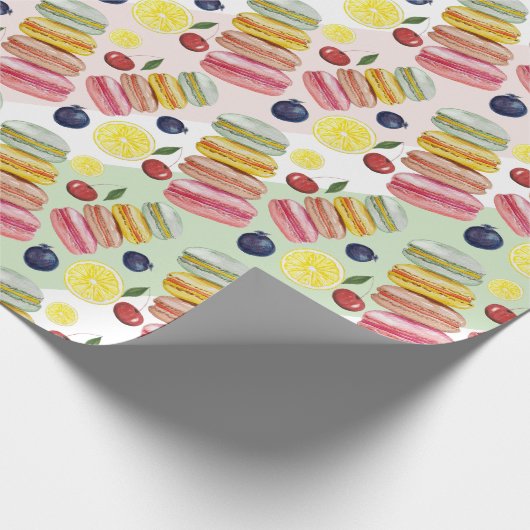Waterverf met handbeschilderde Franse Macarons Cadeaupapier (Hoek)