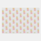 Waterverf met handbeschilderde Franse Macarons Inpakpapier Vel (Voorkant 3)