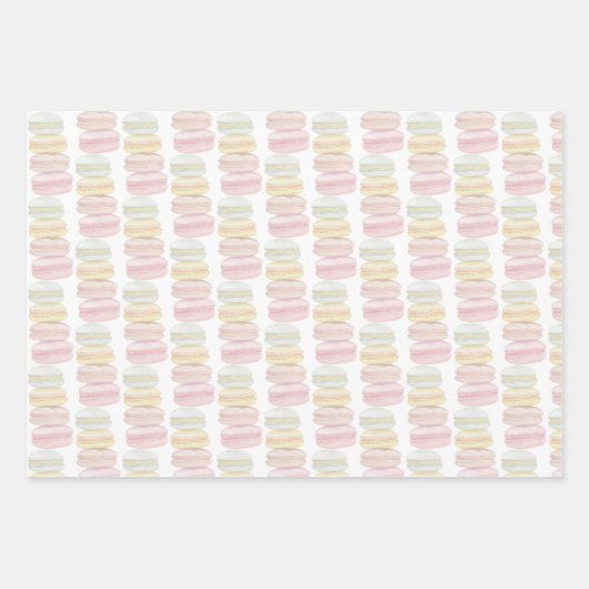 Waterverf met handbeschilderde Franse Macarons Inpakpapier Vel (Voorkant 2)