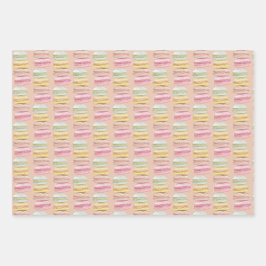 Waterverf met handbeschilderde Franse Macarons Inpakpapier Vel (Voorkant)