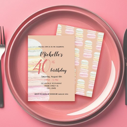 Waterverf met handbeschilderde Franse Macarons Kaart