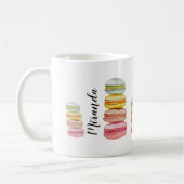 Waterverf met handbeschilderde Franse Macarons Koffiemok (Links)