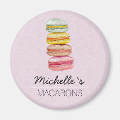 Waterverf met handbeschilderde Franse Macarons Magneet (Voorkant)