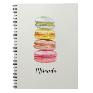 Waterverf met handbeschilderde Franse Macarons Notitieboek