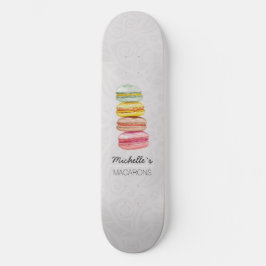 Waterverf met handbeschilderde Franse Macarons Persoonlijk Skateboard