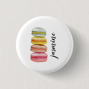 Waterverf met handbeschilderde Franse Macarons Ronde Button 3,2 Cm