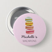 Waterverf met handbeschilderde Franse Macarons Ronde Button 7,6 Cm (Voorkant /achterkant)
