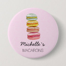 Waterverf met handbeschilderde Franse Macarons Ronde Button 7,6 Cm