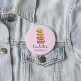 Waterverf met handbeschilderde Franse Macarons Ronde Button 7,6 Cm