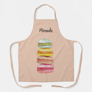 Waterverf met handbeschilderde Franse Macarons Schort