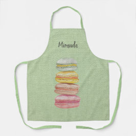 Waterverf met handbeschilderde Franse Macarons Schort