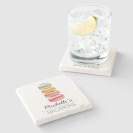 Waterverf met handbeschilderde Franse Macarons Stenen Onderzetter