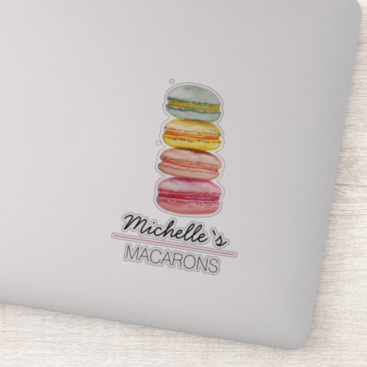 Waterverf met handbeschilderde Franse Macarons Sticker (Detail)