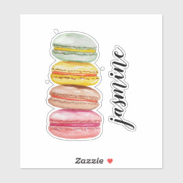 Waterverf met handbeschilderde Franse Macarons Sticker