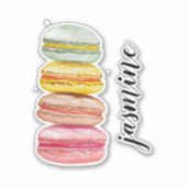 Waterverf met handbeschilderde Franse Macarons Sticker (Voorkant)