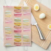 Waterverf met handbeschilderde Franse Macarons Theedoek (Quarter Fold)
