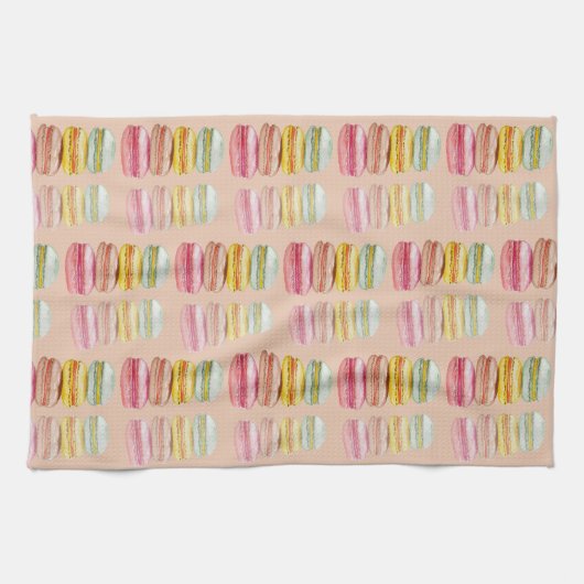 Waterverf met handbeschilderde Franse Macarons Theedoek (Horizontaal)