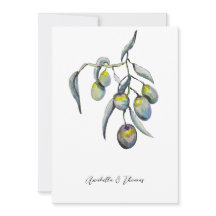 Waterverf met handbeschilderde magische olijven