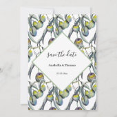 Waterverf met handbeschilderde magische olijven aankondiging (Achterkant)