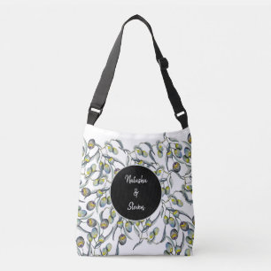 Waterverf met handbeschilderde magische olijven crossbody tas