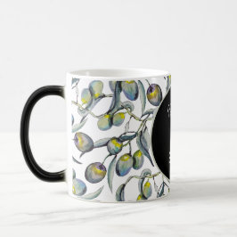 Waterverf met handbeschilderde magische olijven mok