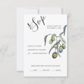 Waterverf met handbeschilderde magische olijven RSVP kaartje (Voorkant)