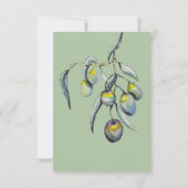 Waterverf met handbeschilderde magische olijven RSVP kaartje (Achterkant)