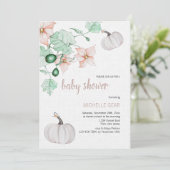 Waterverf met handbeschilderde pompoen en bloemen kaart (Staand voorkant)