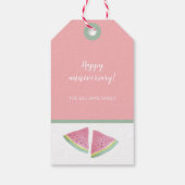 Waterverf met handbeschilderde watermeloenen cadeaulabel (Achterkant)