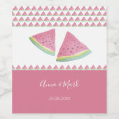 Waterverf met handbeschilderde watermeloenen wijn etiket (Enkel label)