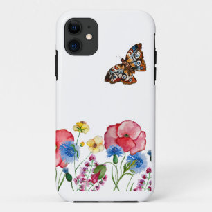 Waterverf met handgetekende wilde bloemen en Case-Mate iPhone case