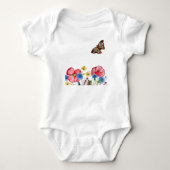 Waterverf met handgetekende wilde bloemen romper (Voorkant)