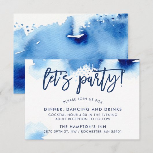 WATERVERF met handschrift Kaart (Voorkant / Achterkant)