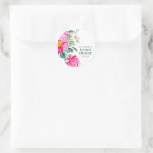 Waterverf met heldere roze kleur - Aangepast Vrijg Ronde Sticker (Tas)