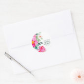 Waterverf met heldere roze kleur - Aangepast Vrijg Ronde Sticker (Envelop)
