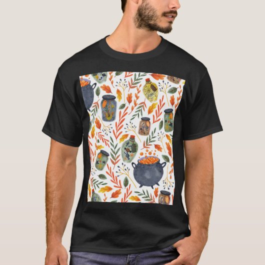 Waterverf met herfstgebladerte. t-shirt (Voorkant)