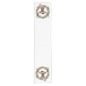 Waterverf met hertenkop korte tafelloper (Voorkant)