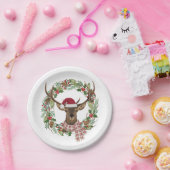 Waterverf met hertenkop papieren bordje (Feest)